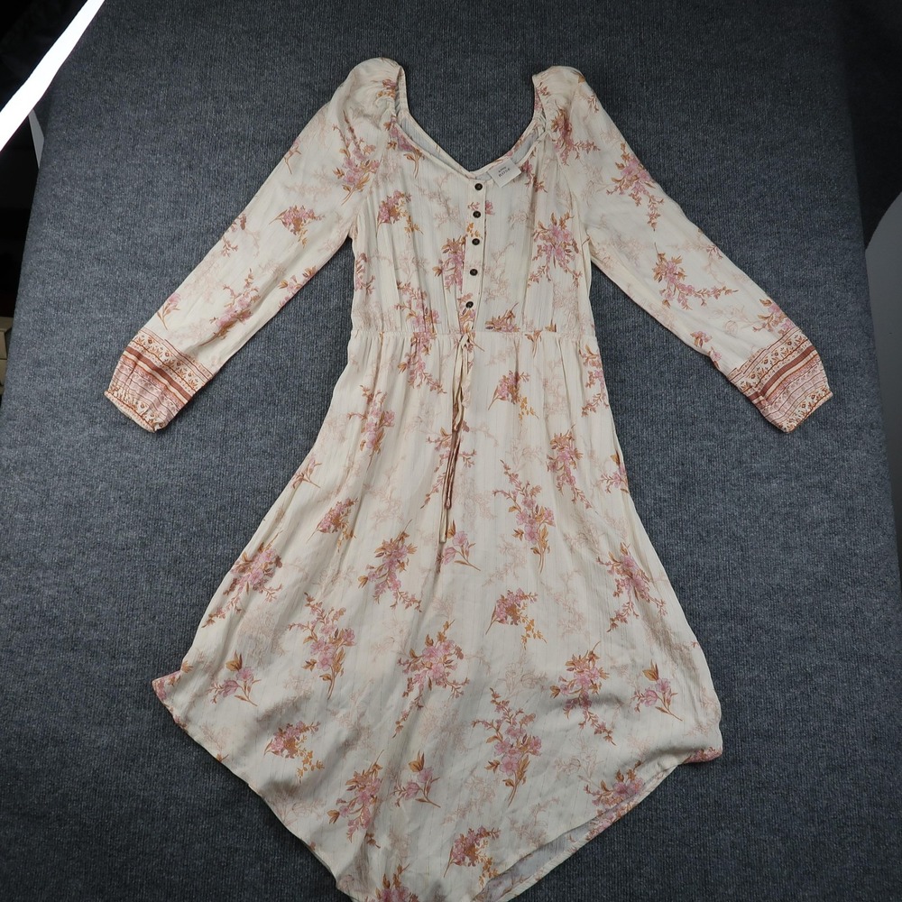 Knox Rose Dress Womens Medium Floral Long Sleeve Boho Button Front Lined New